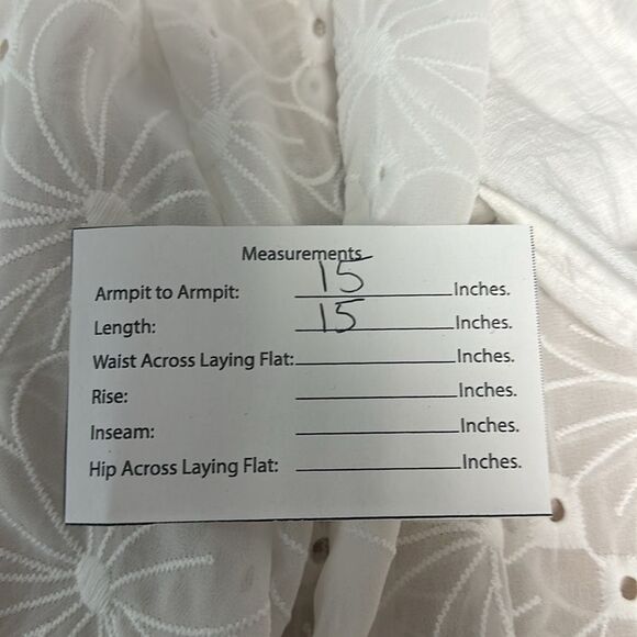 LuLu's Eagerly Anticipate White Embroidered Long Sleeves Floral Crop Top Sz SX - Picture 12 of 12